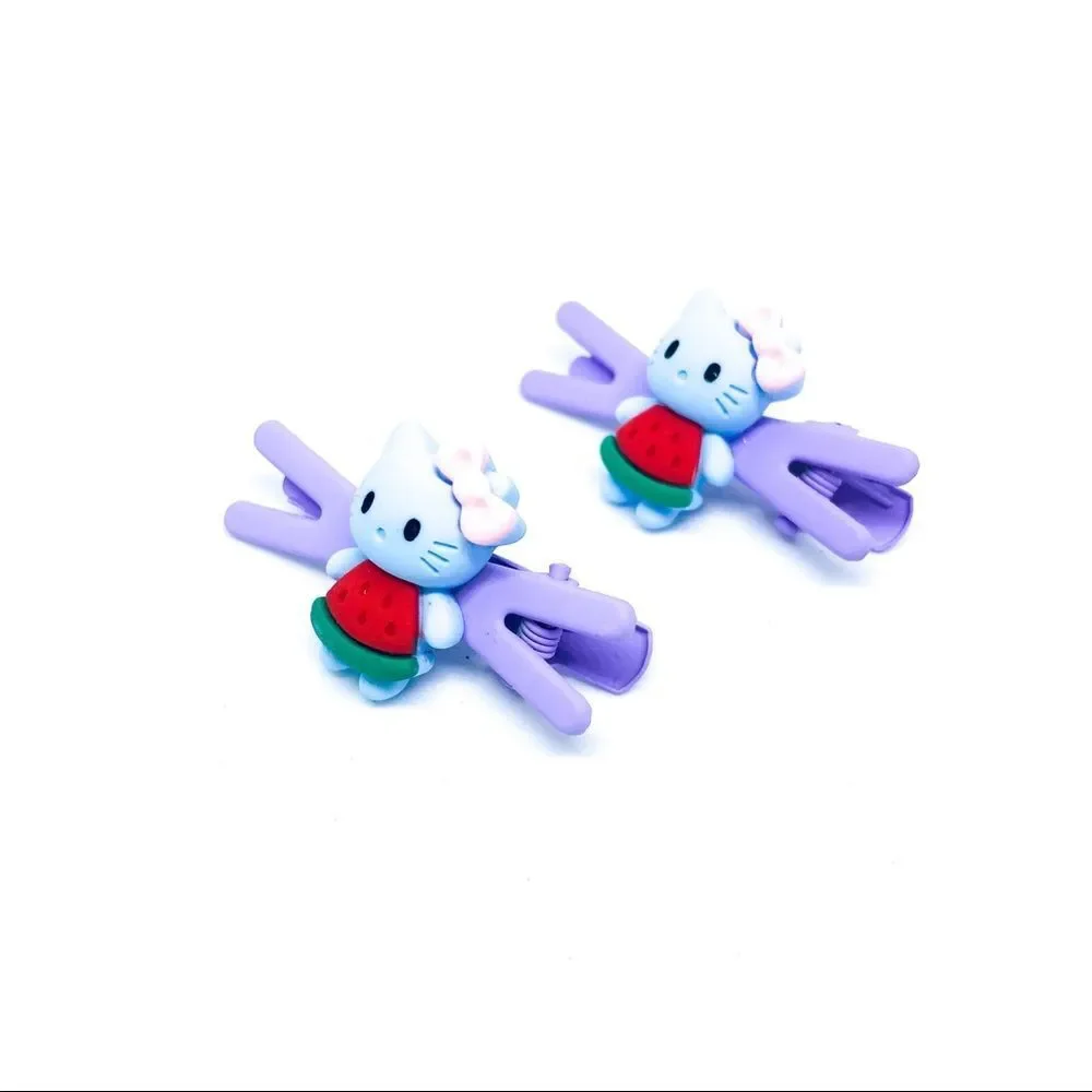 NWT Purple Hello kitty Water Melon Mini Hair Clip